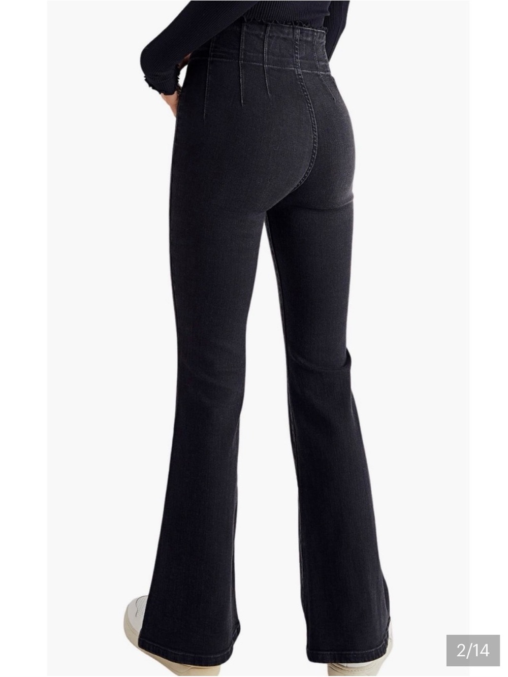 Free People We The Free High-Rise Black Flare Jeans NWOT
